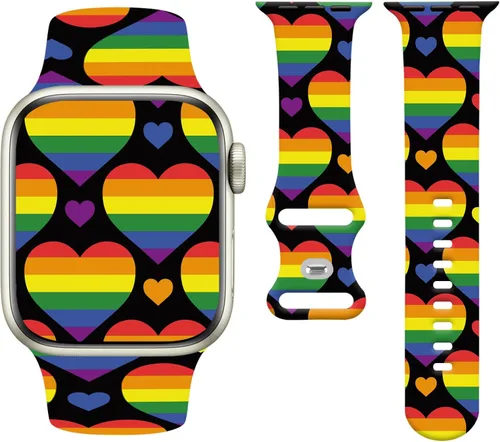 Miniatura 16 de Holiday Watchband Compatible with Apple Watch 38mm 40mm 41mm 42mm 44mm 45mm 49mm Women Men,Soft Silicone Cute Sport Strap for Apple Watch Ultra