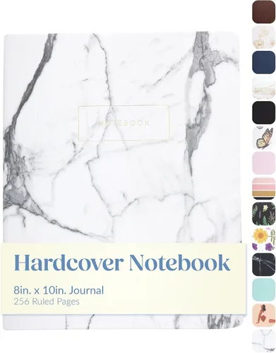 Miniatura 24 de WORLD TRAVELER Eccolo - Diario grande con páginas rayadas, cuaderno de escritura, tapa dura, 256 páginas blancas con líneas, marcador de cinta, se