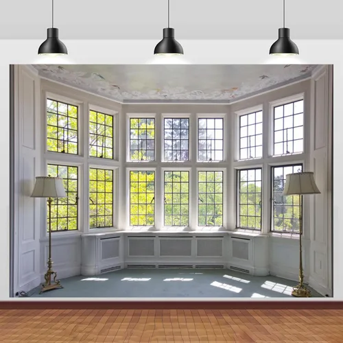 Fondo de poliéster de 6 x 4 pies, gran brillante, para ventana, jardín, zoom para pared, sala de estar, oficina, telón de fondo para