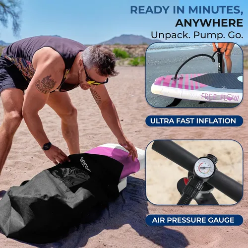 Miniatura 6 de SereneLife Tabla de Paddle Inflable de Pie - Diseño Amplio y Estable, Cubierta Antideslizante para Adultos y Jóvenes con Accesorios Premium de Tabla