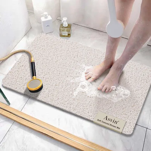 Miniatura 18 de Asvin Tapete de Baño con Textura Suave, para Ducha, Bañera, 24x16 Pulgadas, Libre de Ftalatos, Antideslizante, Tapetes Cómodos para Bañera