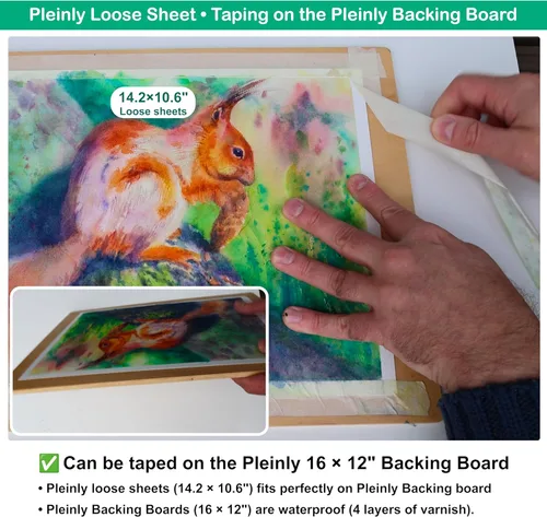Miniatura 4 de PLEINLY Papel de acuarela 100% algodón, 40 hojas sueltas, 14 x 10 pulgadas, prensa en frío, 140 libras, relación de aspecto 3:4, papel tipo L