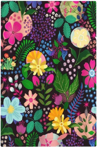 Miniatura 103 de Cubierta de interruptor de luz de 3 cuadrillas con diseño de flores azules púrpuras, cubierta de placa de pared de triple palanca, arbustos florales