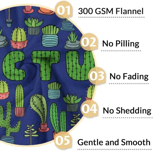 Miniatura 4 de Manta de cactus – Suave, mullida y cálida – Manta pequeña de 30 x 40 pulgadas para regazo y cuna, manta estética azul oscuro, regalo
