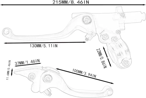 Miniatura 4 de Palancas universales de freno de embrague de 7/8 pulgadas de 0.866 in para CRF70 CRF110 XR 50 XR 70 XR 110 ATV Pit Dirt Bike (rojo)