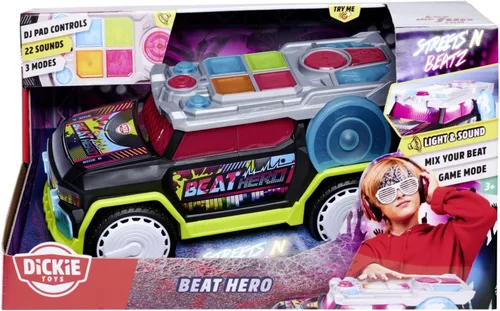 Miniatura 2 de Dickie Toys - Beat Hero 203767001 +3 años de coche con consola de música, 22 sonidos, luces LED, 3 modos de juego, Streat n Beatz