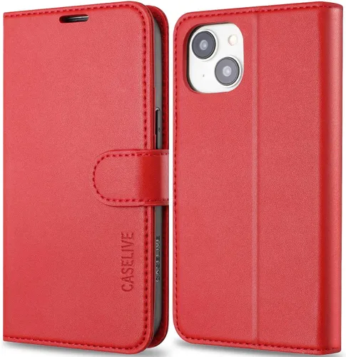 Miniatura 9 de Funda tipo cartera para iPhone 13/iPhone 14 con tarjetero [funda de cuero de alta calidad] [bloqueo RFID]
