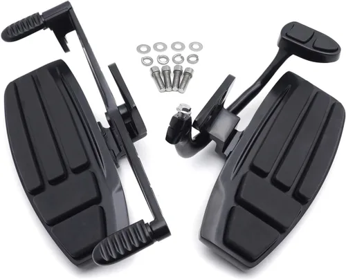 Kit de tabla de pie izquierdo y derecho negro compatible con Goldwing 01-17 GL1800 13-16 F6B 14-15 Valkyrie [P/N: MT216-130+280-019-BK]