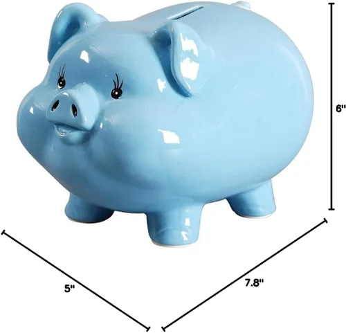 Miniatura 9 de Alcancía de cerdo de cerámica para niños, banco de dinero para adultos, Gilrs Alcancias de Dinero para adultos niños, banco de monedas, decoración