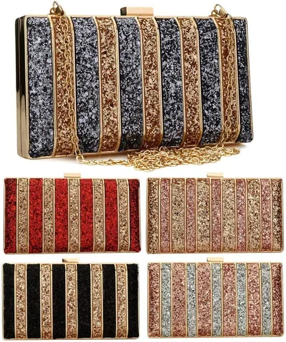 Miniatura 2 de YYW Bolso de mano de noche, bolso de boda para mujer, bolso de fiesta de graduación, bolsa de lentejuelas