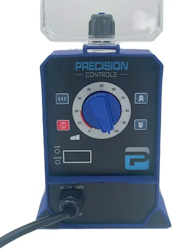 Miniatura 7 de Precision Controls - Bomba de agua química de cloro con medición de diafragma -31.6 GPD, 150 PSI - 115 voltios
