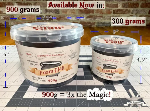 Miniatura 4 de The Foamory Arcilla de Espuma Moldeable para Cosplay (900g Negro) Arcilla Seca al Aire de Alta Densidad, Espuma EVA se Lija y Pinta Fácilmente, No