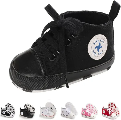 Zapatos de lona para bebés recién nacidos, suela suave, para los primeros pasos, zapatos planos para niños pequeños, zapatos de mezclilla unisex