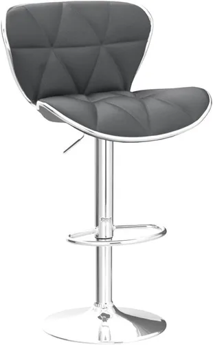 Miniatura 4 de Yaheetech Juego de 2 taburetes de bar, taburetes de bar ajustables de piel sintética con respaldo de concha, sillas de bar con reposapiés para Negro