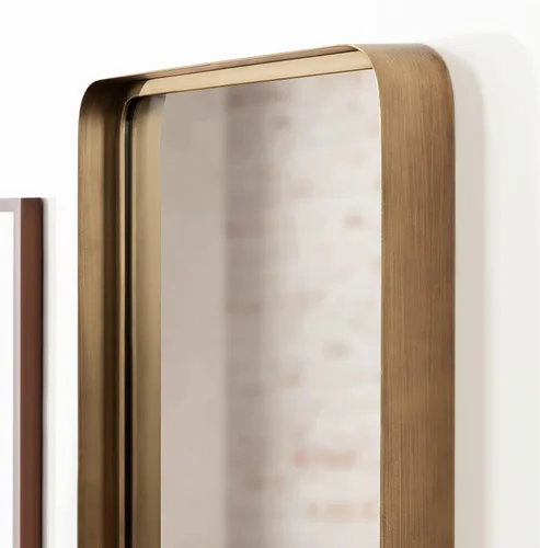 Miniatura 8 de Kate and Laurel Armenta - Espejo rectangular moderno con marco de metal, 20 x 42 pulgadas, dorado, espejo de pared funcional inspirado