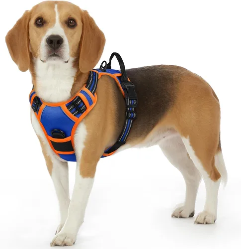 Miniatura 31 de Eagloo Arnés para perro pequeño, sin tirones, chaleco de servicio con tiras reflectantes y asa de control, ajustable y cómodo para caminar, arnés