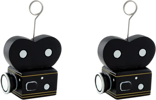 Miniatura 3 de Beistle Accesorio de fiesta para cámara de película/soporte para globos (1 unidad), negro/blanco/dorado, 6 onzas