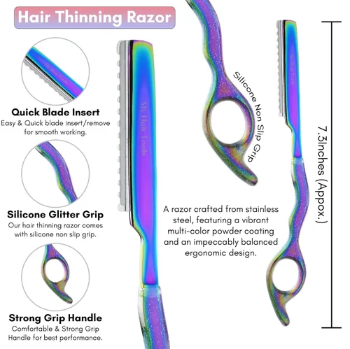 Miniatura 8 de My Hair Tools - Kit de extensión con removedor de cuentas de micro eslabones y alicates de engarce, tijeras para el cabello, herramientas de peinado