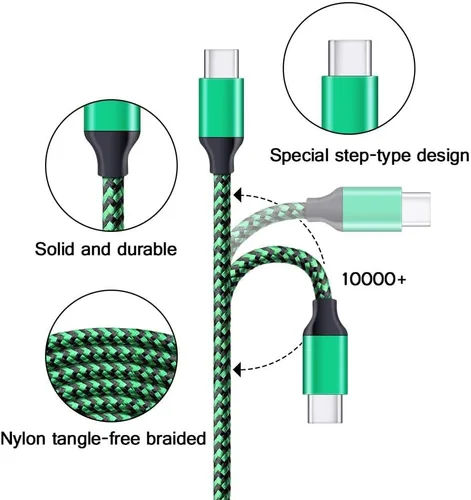 Miniatura 3 de Bloque de enchufe de pared de doble puerto USB C adaptador con 2 cables de carga rápida tipo C de 6 pies para Samsung Galaxy S24 S23 S22 S21 S20 S9