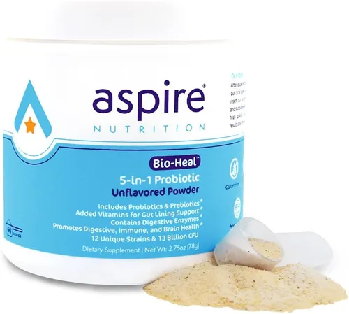Miniatura 5 de Aspire Nutrition Probiótico Bio-Heal® 5 en 1 para niños, hombres y mujeres - El mejor suplemento para la función cerebral, la salud intestinal