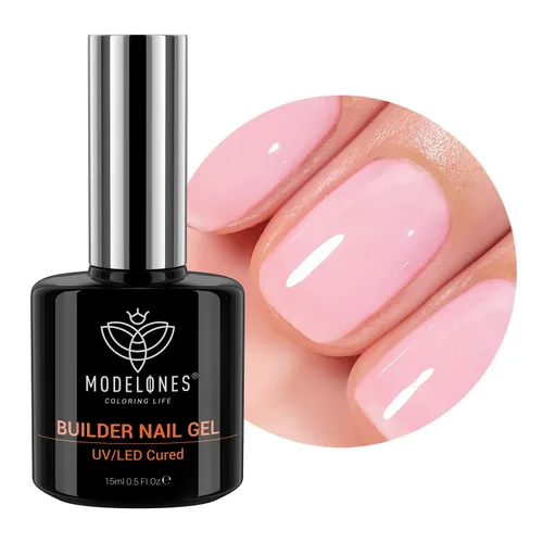 Miniatura 22 de modelones Gel base de goma de fibra para uñas, 0.5 fl oz (0.5 fl oz), base de goma de vidrio transparente, esmalte de gel, fortalecedor de uñas