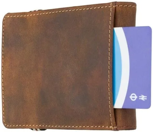 Miniatura 4 de Visconti Segesta - Cartera delgada con cierre elástico bi plegable (piel auténtica), tarjetero RFID (bronceado), Beige Bronceado, Cartera plegable