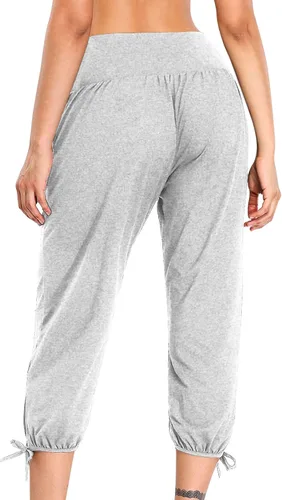 Miniatura 14 de Pantalones capri para mujer, estilo casual, de verano, elásticos, de cintura alta, pantalones de yoga, ajuste atlético, pantalones deportivos