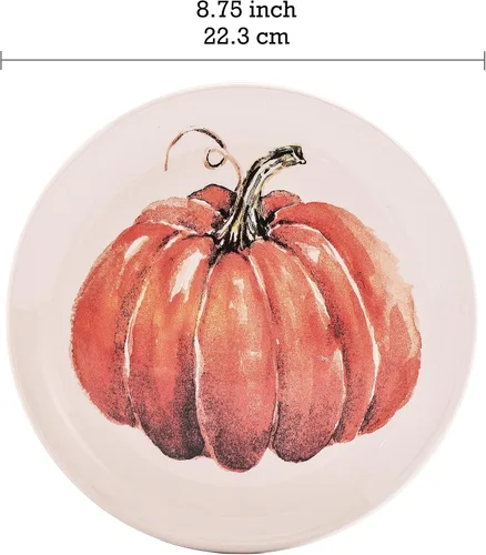 Miniatura 2 de Bico - Juego de 4 platos para ensalada de calabaza, platos de postre de cerámica de 8.75 pulgadas para ensalada, aperitivo, guarniciones, aptos