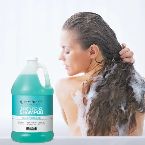 Miniatura 5 de Ginger Lily Farms Club & Fitness Champú hidratante para todo tipo de cabello, 100% vegano y libre de crueldad, aroma Ocean Breeze, repuesto de 1