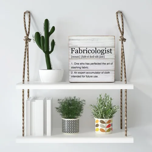 Miniatura 5 de Dumyum Caja de Signo de Madera Definición de Fabricologist Regalos para Amantes de la Costura Dumyum Signo Decorativo de Madera para Escritorio