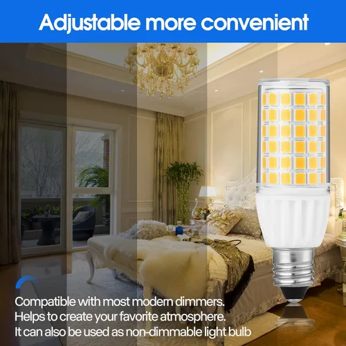 Miniatura 6 de Bombilla LED JD T4 de 5 W regulable – Mini candelabro – Base E11 equivalente a 50 vatios de certificación UL para techos de cocina, ventiladores