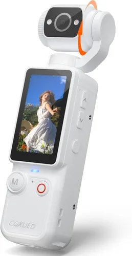 Miniatura 11 de Cámara de vlogging con lente giratoria de 180°, cámara de cuerpo de bolsillo con grabación de audio y video, batería de 7 horas, cámaras POV de mano