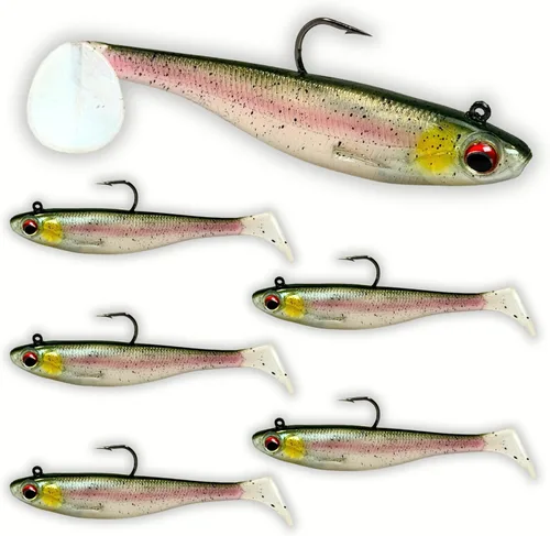 Miniatura 10 de USA Bass Tackle Patriot Shad - Swimbaits de Cola de Paleta con Aroma Infundido, Señuelos de Pesca Pre-Aparejados, Carnada Premium con Anzuelo Owner