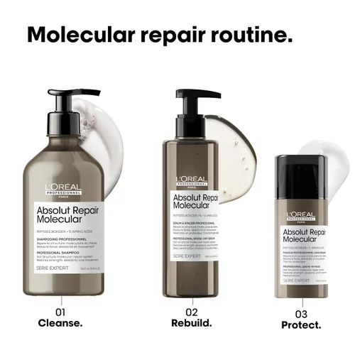 Miniatura 7 de L'Oréal Professionnel Paris Absolut Repair Molecular Hair Care Set - Champú sin sulfato, suero de enjuague y máscara sin enjuague para cabello