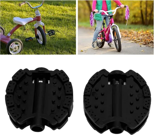 Miniatura 5 de Alomejor Pedales de bicicleta para niños, pedales de triciclo para niños, cochecito de bebé, rueda delantera, accesorios de pedal (negro)