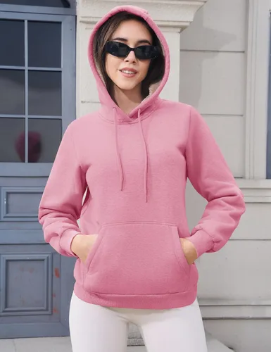 Miniatura 42 de MAGCOMSEN Sudaderas con capucha para mujer, con forro de sherpa, de vellón, para invierno, cálido, pesado, de algodón, con bolsillo
