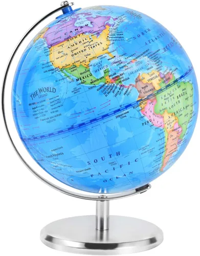 Miniatura 9 de KISEER Globo del mundo giratorio de 6 pulgadas con soporte de metal pesado para niños, geografía, aula, educación u oficina, decoración del hogar