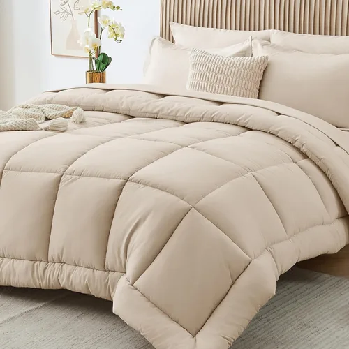 Miniatura 41 de Sasttie Juego de edredón tamaño individual, 5 piezas de cama reversible en una bolsa, juego completo de ropa de cama que incluye edredón, sábana