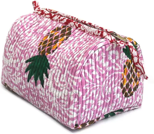 Miniatura 10 de INDIAN CRAFT CASTLE ICC - Neceser de aseo resistente al agua, bolsa de cosméticos de maquillaje, contenedor de tamaño completo, organizador de Beige