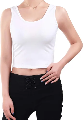 Miniatura 3 de Boao 4 camisetas básicas sin mangas de espalda cruzada para mujer