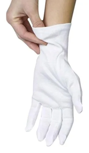 Miniatura 6 de ANSMIO Guantes de algodón (2 pares), blancos, guantes de noche hidratantes para manos secas, 100% algodón, talla L