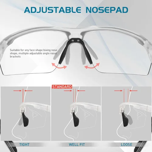 Miniatura 5 de SCVCN Gafas de sol deportivas fotocromáticas para ciclismo, gafas transparentes para hombres y mujeres, protección UV400, MTB BMX, pesca, correr, S86