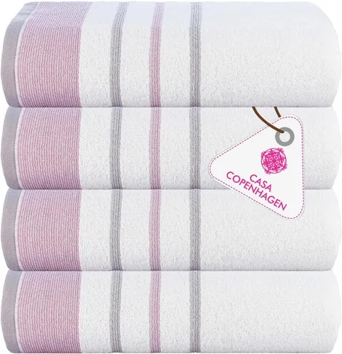 Miniatura 26 de CASA COPENHAGEN Juego de 6 toallas de palomitas de maíz, color azul polvoriento, 21.16 oz/m², 2 toallas de baño, 2 toallas de mano y 2 toallas