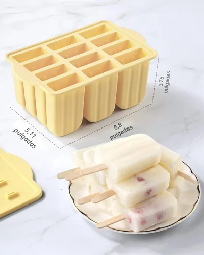 Miniatura 6 de MEETRUE - Moldes para paletas de silicona, 12 piezas, de fácil liberación, sin BPA, moldes para hacer paletas de hielo, hecho en casa, con 50 12