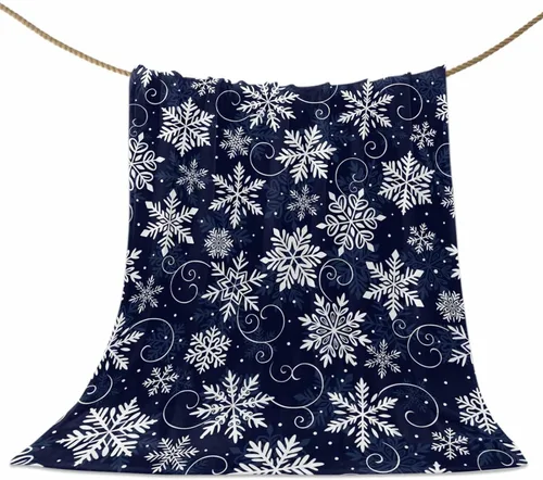 Miniatura 62 de Mantas de Tiro de Muñeco de Nieve de Navidad, Manta de Vellón Suave de Vacaciones de Invierno Decorativa para Hogar Sofá Sillón Silla Sala de Estar
