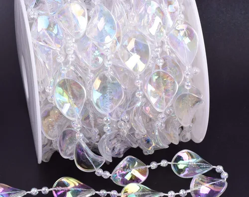 Miniatura 9 de KAOYOO - Cadena de cuentas de cristal transparente de 10 m para bricolaje, decoración de boda y fiesta (colorida)