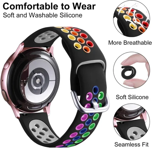 Miniatura 2 de Lerobo Compatible con Samsung Galaxy Watch 4 Band/Active 2 Watch Band 1.575 pulgadas/1.654 pulgadas/Galaxy Watch 5 Pro 1.732 pulgadas/Watch 4