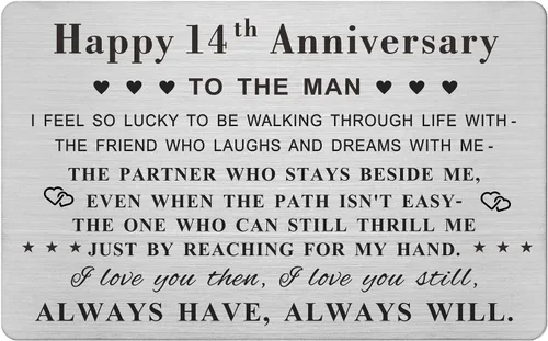 Miniatura 7 de Emideary Tarjeta de felicitación de 4º aniversario para marido y hombre – Tarjeta de 4 años de aniversario de boda para él, esposo