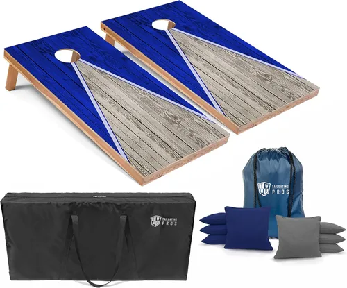 Miniatura 44 de Tailgating Pros Juego de tablero de Cornhole ligero con diseño piramidal con bolsas de frijoles y estuche de transporte, juego de cornhole