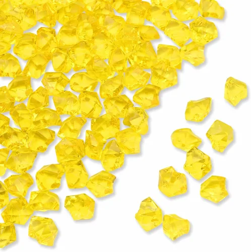 Miniatura 16 de PMLAND 180 piedras de hielo acrílicas naranjas – Gemas de hielo falsas trituradas, piedras de cristal decorativas para relleno de jarrón, mesa